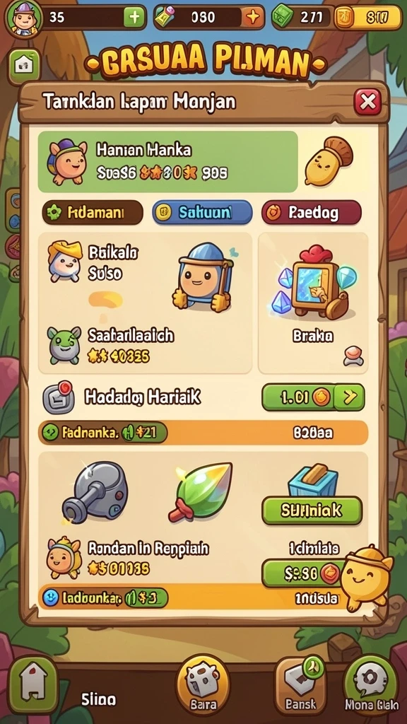 Menu permainan yang sederhana dan mudah dinavigasi.