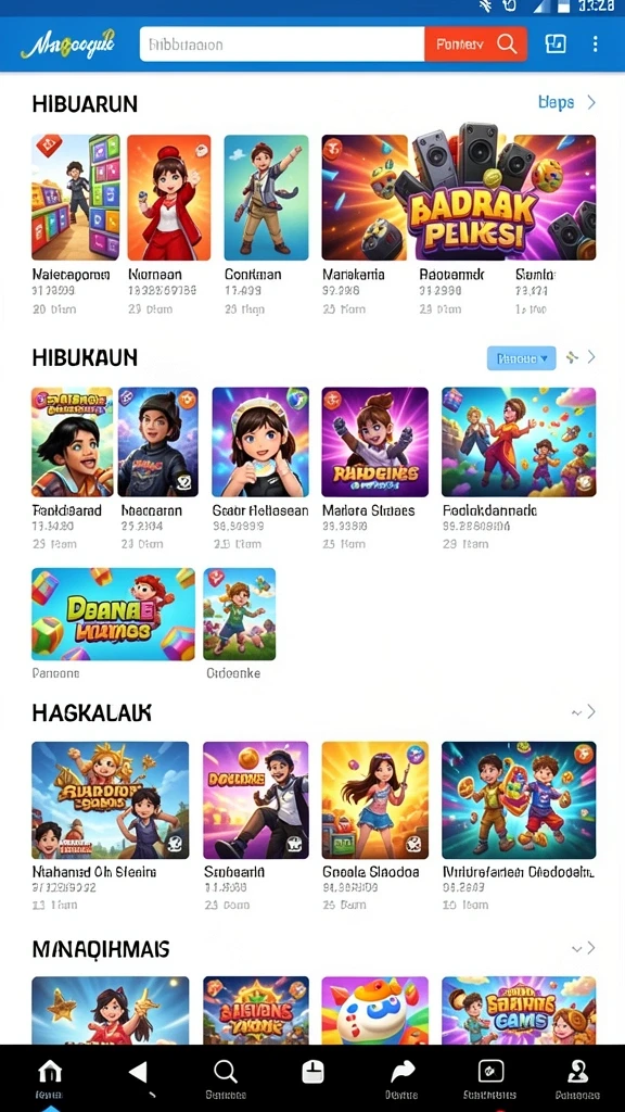 Berbagai mode permainan untuk dipilih.
