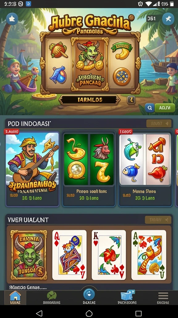 Berbagai jenis permainan yang tersedia di aplikasi.